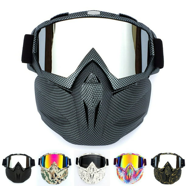 Motorcycle Helmet Riding Goggles Glasses with Removable mask Detachable Anti-Fog Warm Goggles Oral Filter Adjustable Anti-Skid Belt KENGEL Skiing Snowmobiling 
